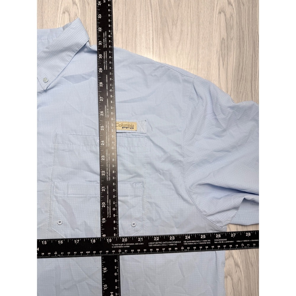 Columbia PFG Tamiami II Mens Short Sleeve Fishing Shirt Blue FM7266 XL - Picture 7 of 9